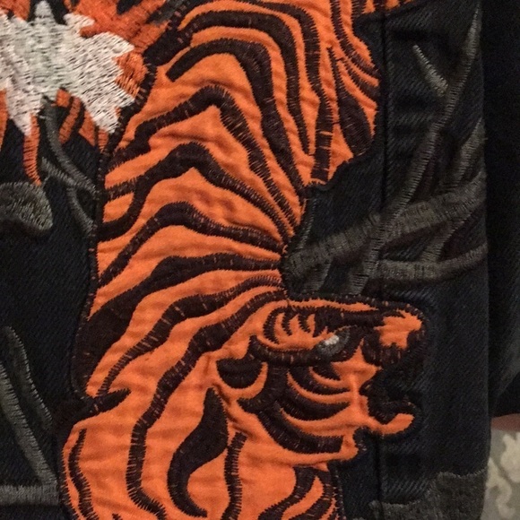 Topshop Moto Mom Tiger Embroidered Black Jeans - Sz 26 - Picture 9 of 13